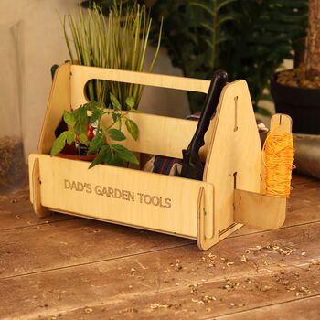 Personalised Wooden Garden Tool Caddy – Gift For Gardener, 5 of 11