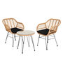 Three Piece Wicker Rattan Outdoor Patio Set, thumbnail 4 of 12