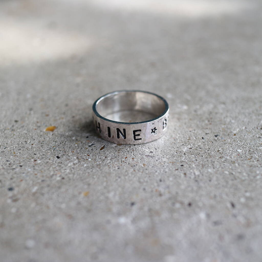 Personalised Hammered Silver Ring 6mm, 1 of 3