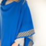 Electric Blue Lambswool Knitted Poncho, thumbnail 7 of 8