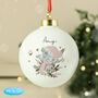 Personalised Baby Girl Cosy Winter Bauble, thumbnail 1 of 3