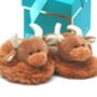 Highland Brown Cow Baby Slippers, Boxed, thumbnail 1 of 5
