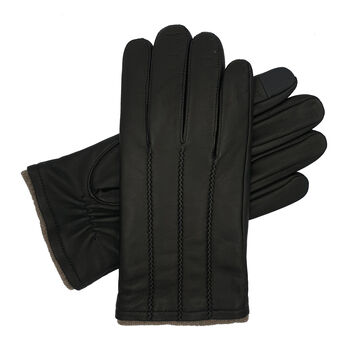 Denham. Men's Cashmere Lined Leather Touchscreen Gloves, 2 of 7