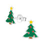 Christmas Tree Sterling Silver Earrings, thumbnail 5 of 10