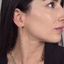 Origami Crane Japanese Threader Silver Earrings, thumbnail 3 of 4