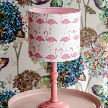 Fun And Colourful Flamingo Patterned Drum Lampshade, 3 of 4