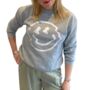 Smiley Face Grey Sweatshirt – Cosy Gift With Good Vibes Summer Sale, thumbnail 3 of 3