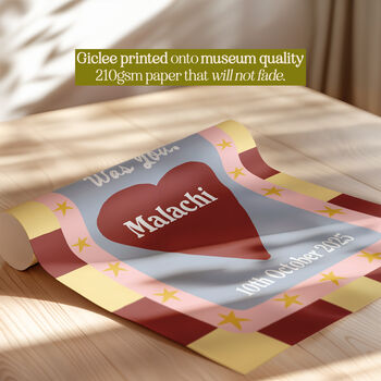 Personalised New Baby Heart Print, 9 of 11