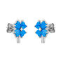 Blue Opal Clover Sterling Silver Stud Earring In Silver, thumbnail 2 of 5