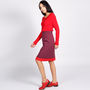 Bloomsbury Pencil Skirt Purple Red, thumbnail 2 of 4