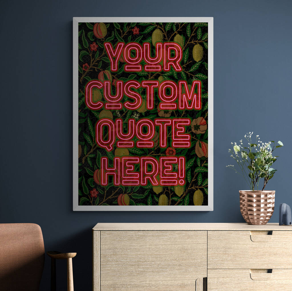 Custom Vintage Style Neon Typography Quote Art, 1 of 7
