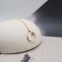 Gold Moon And Pink Rhodochrosite Gemstone Necklace, thumbnail 2 of 5