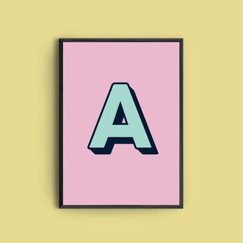 Personalised Colourful Initial Art Print, 3 of 6