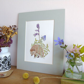 Hedgehog And Bluebell A5 Giclee Fine Art Print, 11 of 12