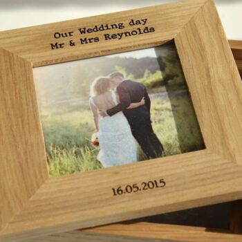 Personalised Oak Wedding Photo Cube, 3 of 6