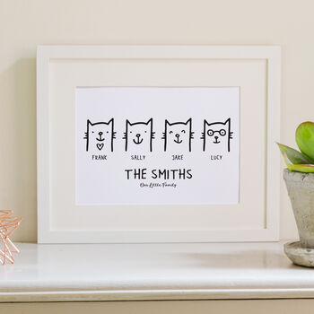 Cat Family Print Personalised, 8 of 12