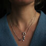 Silver Hand Necklace With Ruby Heart, thumbnail 3 of 3
