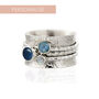 Personalised Birthstone Yin Sterling Silver Spinning Ring, thumbnail 3 of 11