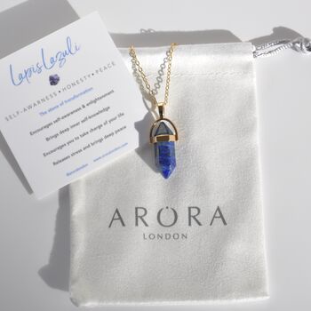 Dainty Lapis Lazuli Point Necklace September Birthstone Gift For Her, 4 of 6