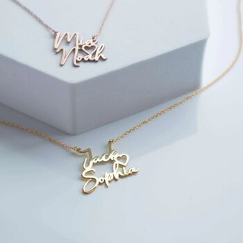 Two Name Necklace With Heart, 5 of 12