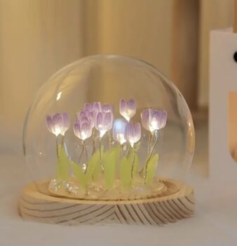 Faux Tulip LED Light Glass Dome, 2 of 5