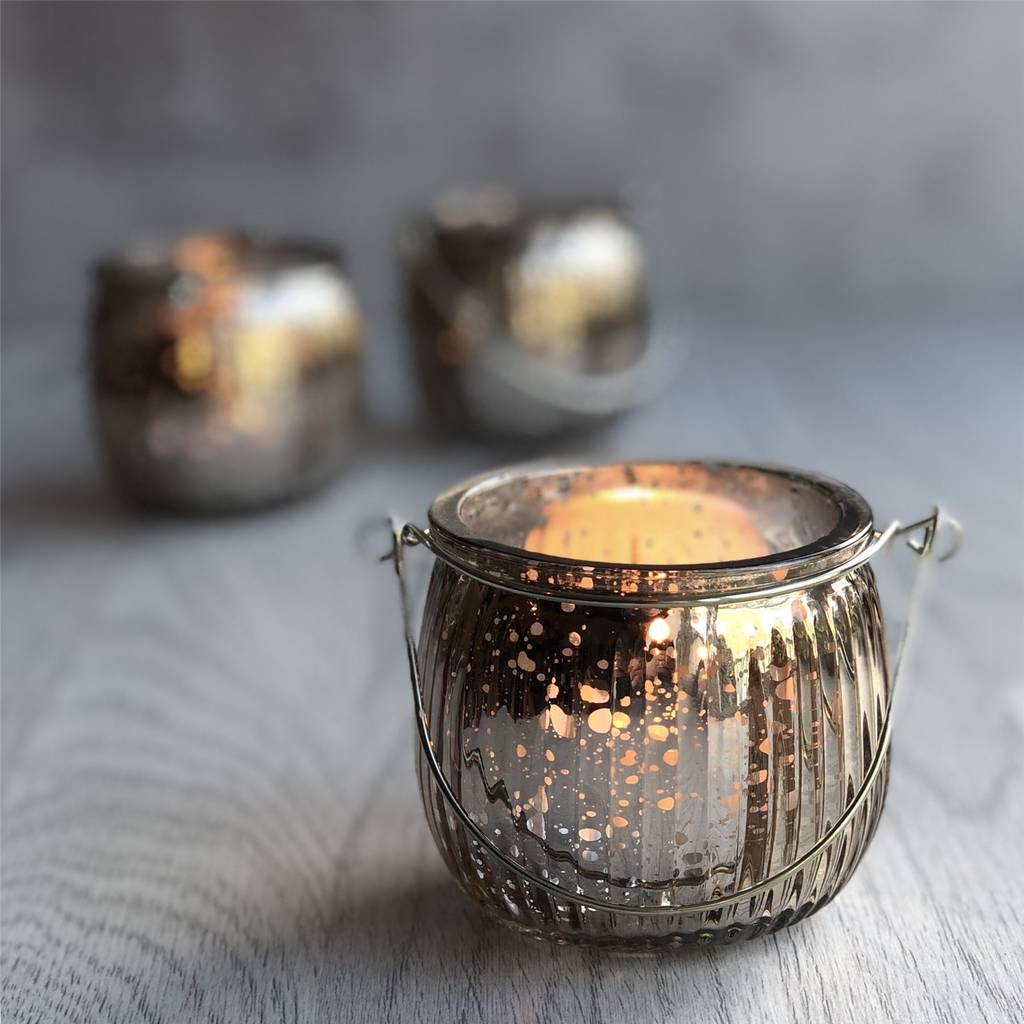 silver lustre tea light holder by the contemporary home ...