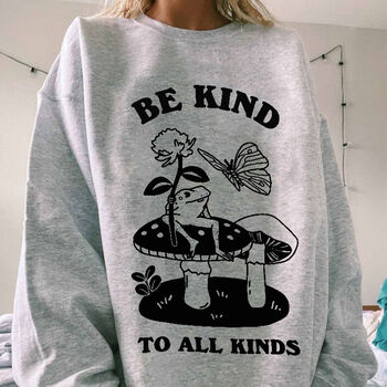 'Be Kind To All Kinds' Cottagecore Frog Sweatshirt, 2 of 5