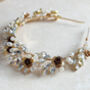 Crystal And Rose Bridal Crown, thumbnail 3 of 5