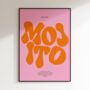Mojito Print | Cocktail Poster | Wall Art | A5 A4 A3 | Bold | Typographic | Drink | Bar | Print | Groovy |, thumbnail 8 of 8