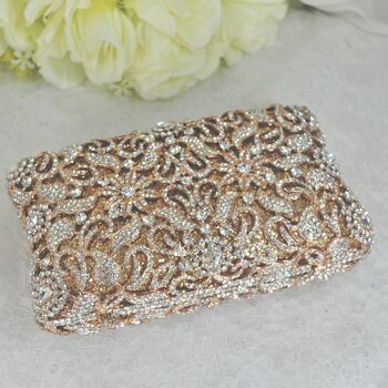 Crystal Evening Clutch Bag Silver Or Gold, 5 of 6