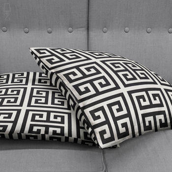 Black Cushion Cover With Geometric Pattern, 4 of 7