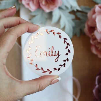 Acrylic Rose Gold Table Place Name, 2 of 12