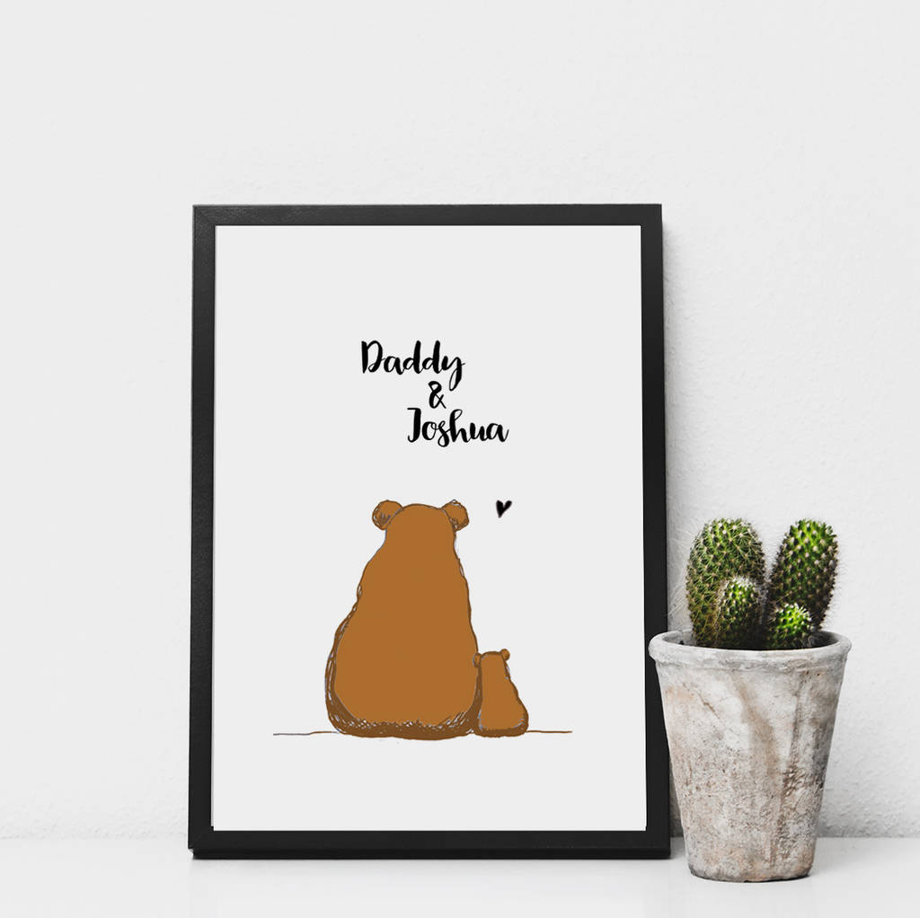 Daddy And Baby Bears Print By Giddy Kipper | notonthehighstreet.com