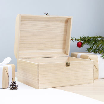 Personalised Couple's Christmas Wooden Keepsake Chest, 5 of 10