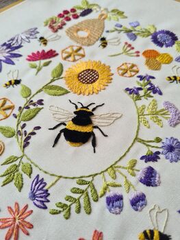Bees And Blossoms Hand Embroidery Kit, 3 of 12