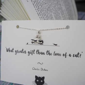 Charles Dickens Cat Lover Necklace, 3 of 5