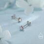 Aurora Ab Cz Star Stud Earrings In Sterling Silver, thumbnail 3 of 11