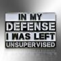 In My Defense I Was Left Unsupervised Enamel Lapel Pin Badge, Father's Day, Birthday, Christmas Gift For Men, thumbnail 3 of 8