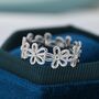 Sterling Silver Forget Me Not Flower Infinity Ring, thumbnail 3 of 9