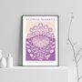 Modern Wood Block Style Flower Market Print In Lavender, thumbnail 1 of 3