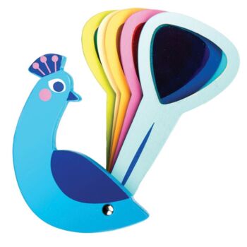 Bright Wooden Peacock Colours Toy, 3 of 4