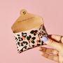Personalised Leopard Floral Leather Card + Coin Purse, thumbnail 2 of 6