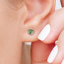 Sterling Silver August Peridot Birthstone Stud Earrings, thumbnail 2 of 9