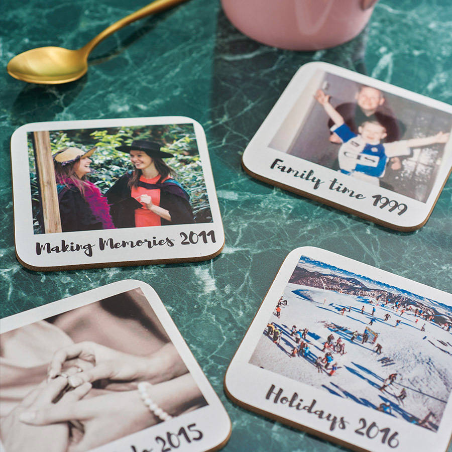 personalised retro style drinks coasters by instajunction