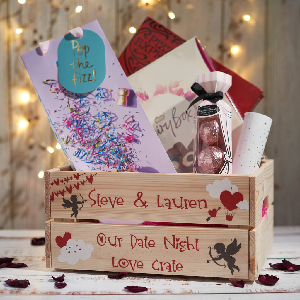 Personalised Anniversary Date Night Love Crate By La de da! Living