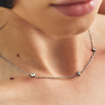 Dainty Personalised Silver Cosmic Star Necklace, 8 of 10