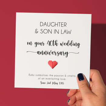 Personalised Ruby 40th Wedding Anniversary Card, 8 of 9