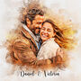 Personalised Watercolor Portrait From Photo Boyfriend/Girlfriend Gift, thumbnail 1 of 9