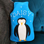 Penguin Personalised Hot Water Bottle Cover, thumbnail 6 of 6