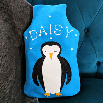 Penguin Personalised Hot Water Bottle Cover, 6 of 6